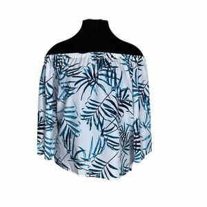 Amanda Uprichard OTS Palm Print Top Blue White M